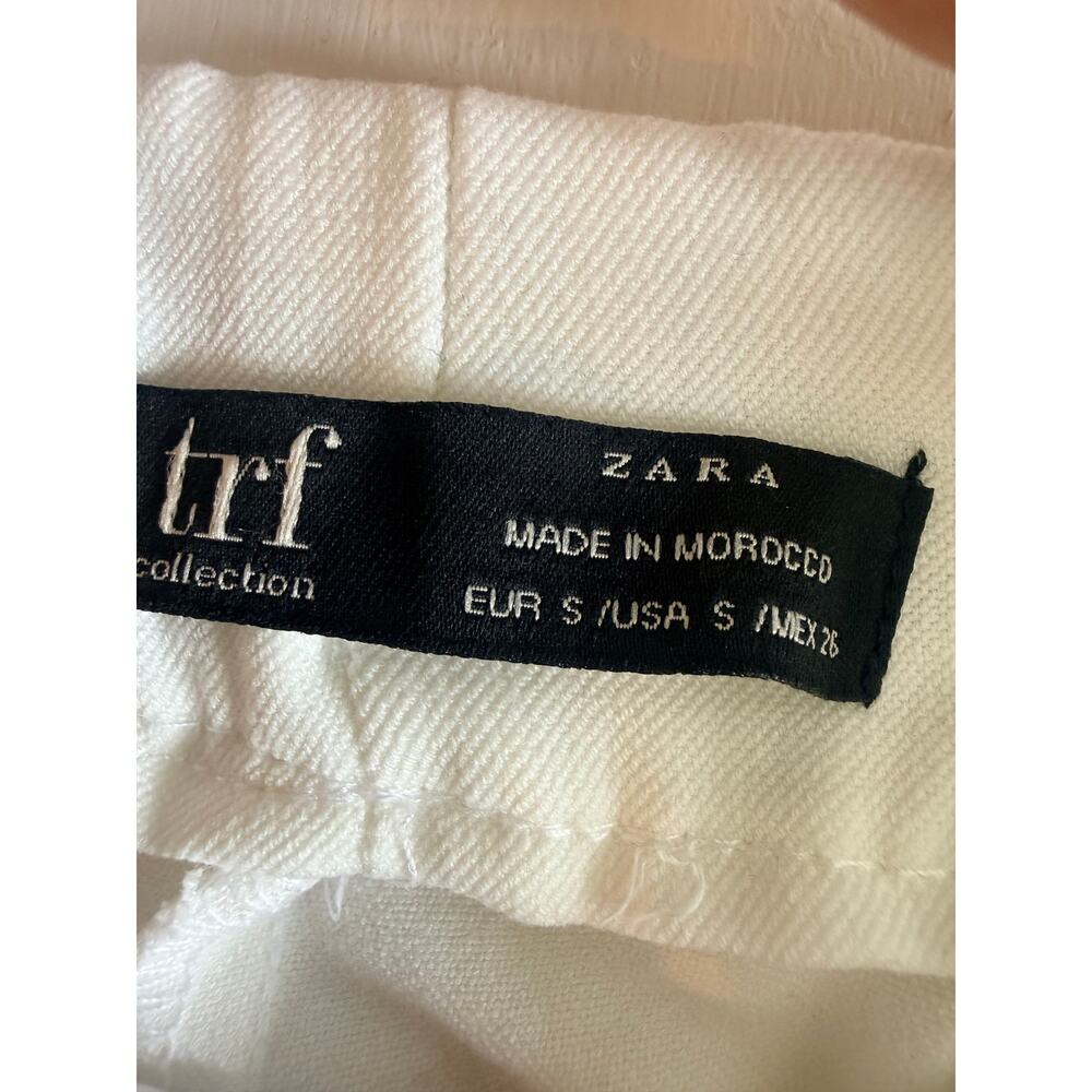 Zara White Trousers Side Stripe Yellow Black Sporty chic Track Pants Size Small - Picture 4 of 11